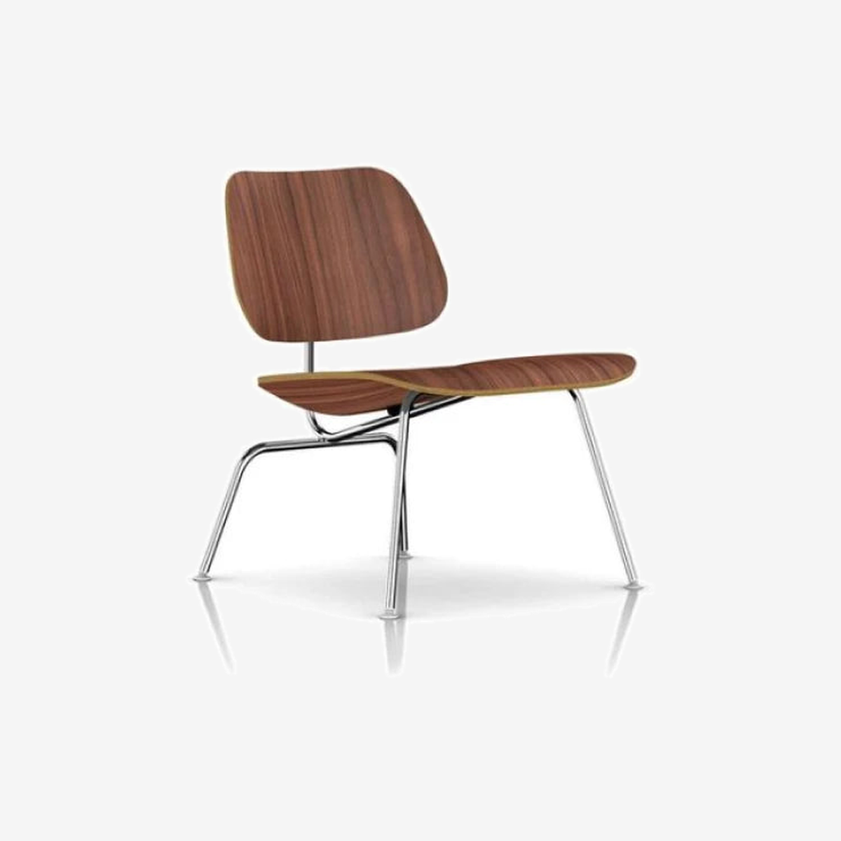 Eames Molded Plywood Lounge Chair, Metal Base