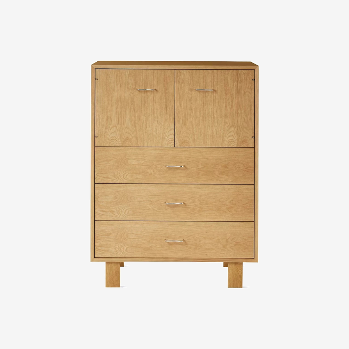 Nelson Basic Cabinet Series - Console 2 Doors, 3 Drawers White Oak