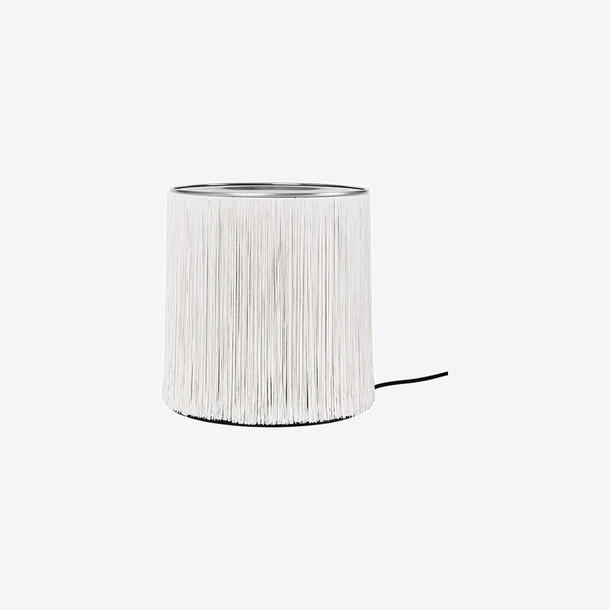 Model 597 Table Lamp Aluminum/Cream Fringe