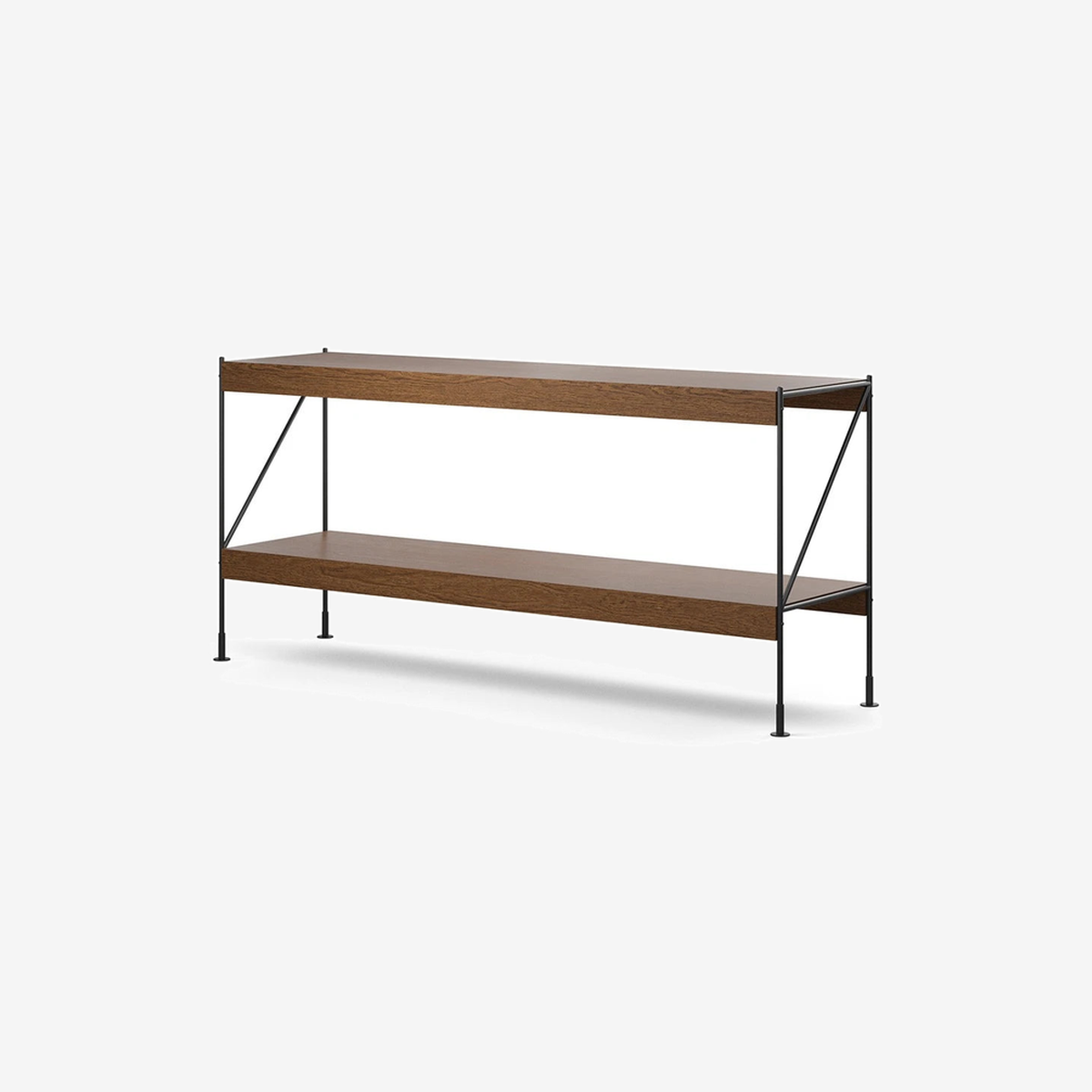 Zet storage system H70 dark stained oak-black steel