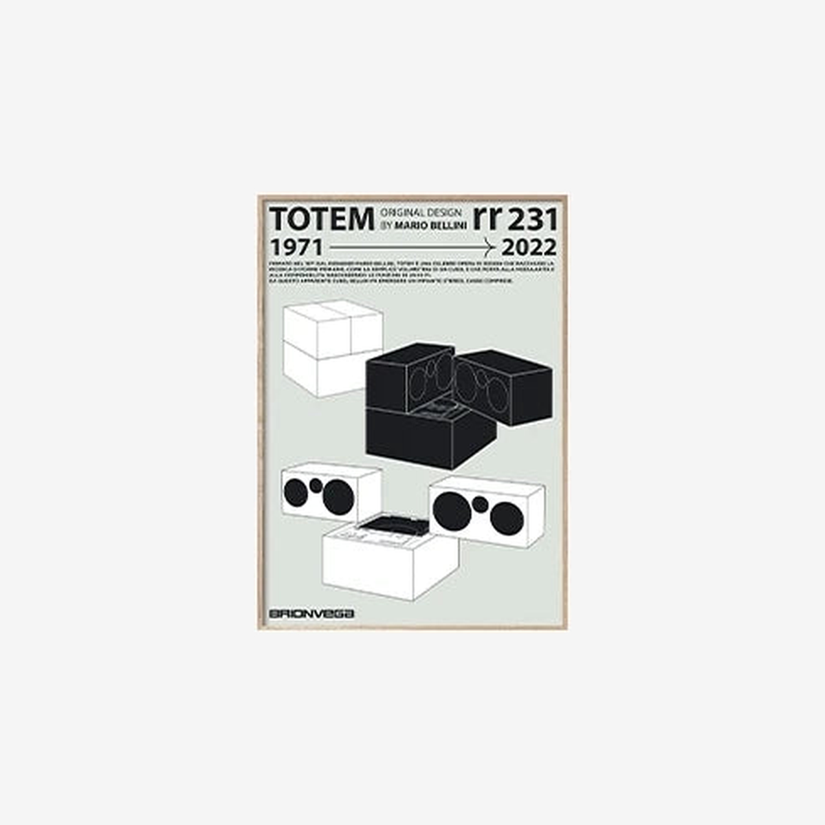 Totem rr 231 Poster White A3 - Wood Frame