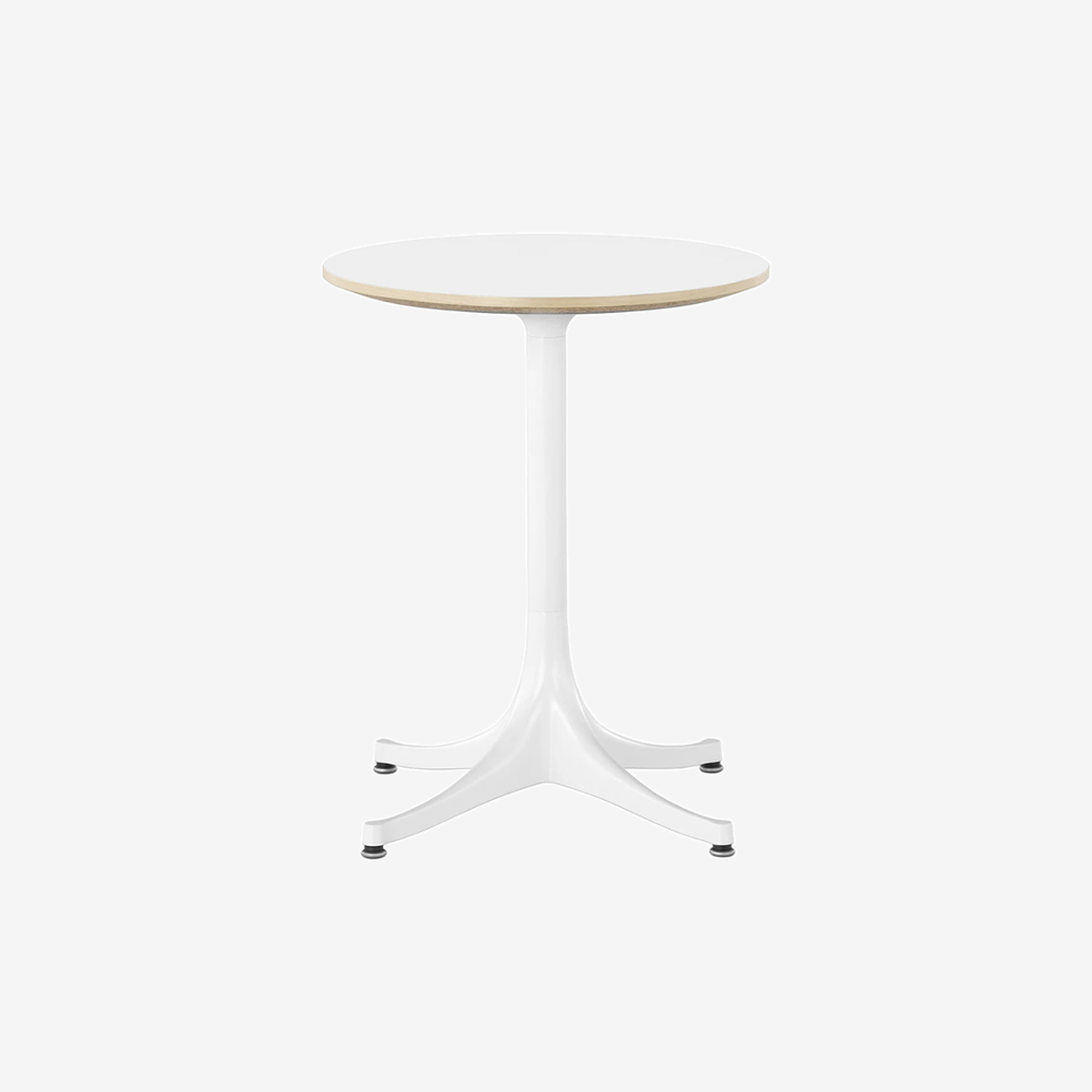Nelson Pedestal Side Table White-White Ø43 2 Sizes