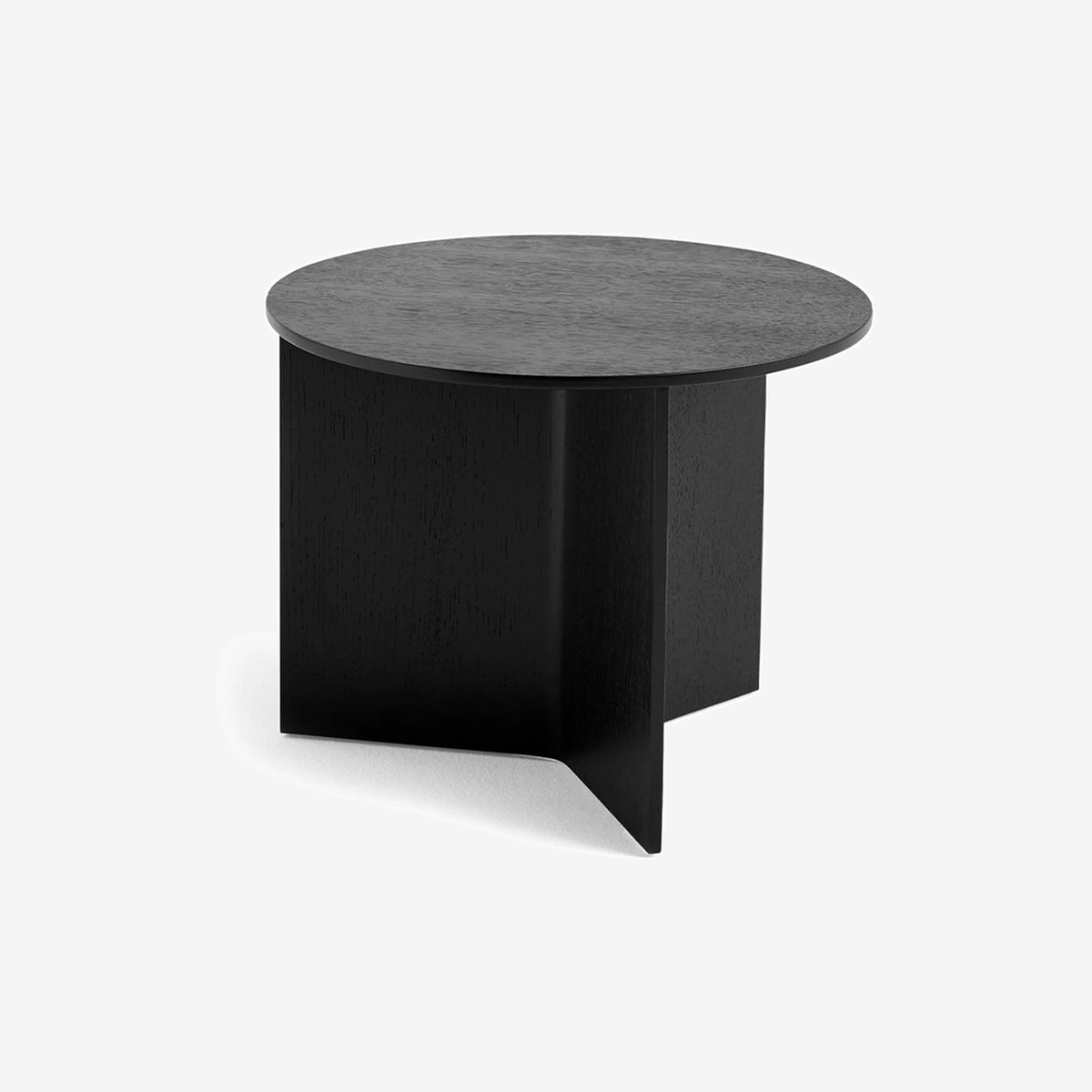Slit Table Wood Round Black