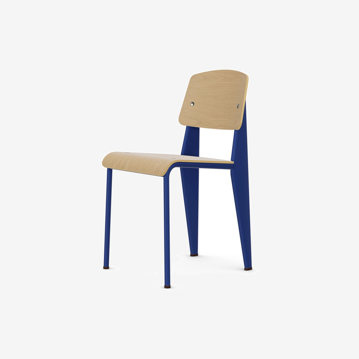 Standard Chair Natural Oak-Prouvé Bleu Marcoule