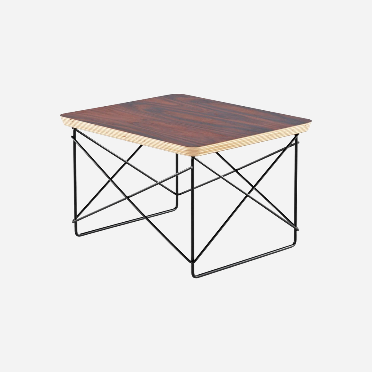 Eames Wire Base Low Table Walnut Top-Black Base