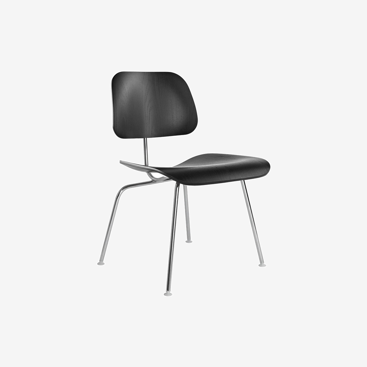 Eames Molded Plywood Dining Chair DCM Ebony-Chrome Base