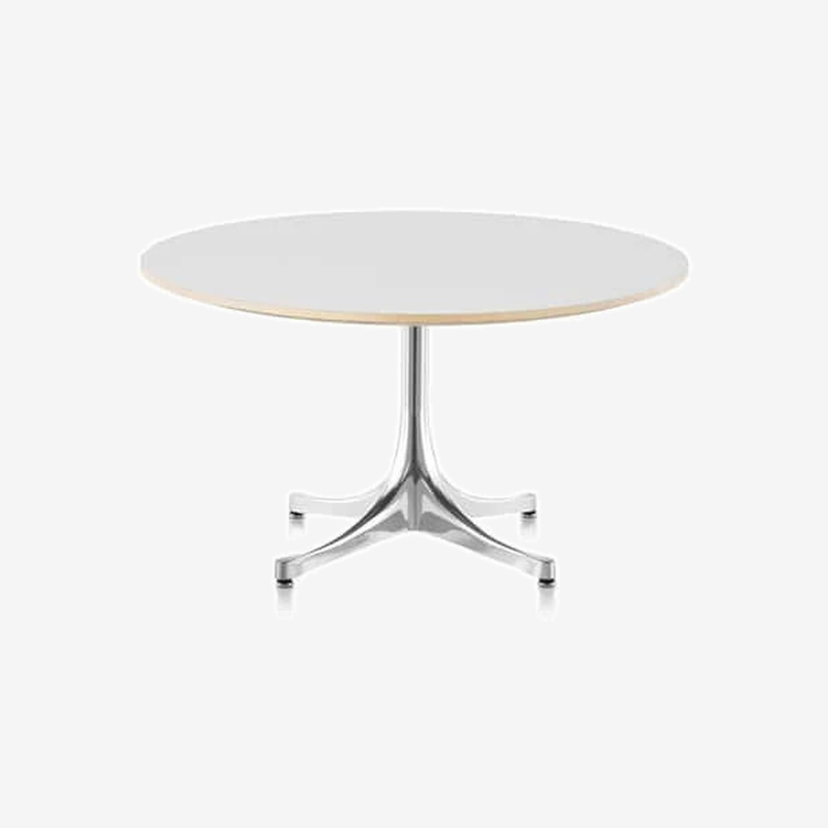 Nelson Pedestal Coffee Table (White/Aluminum Base)
