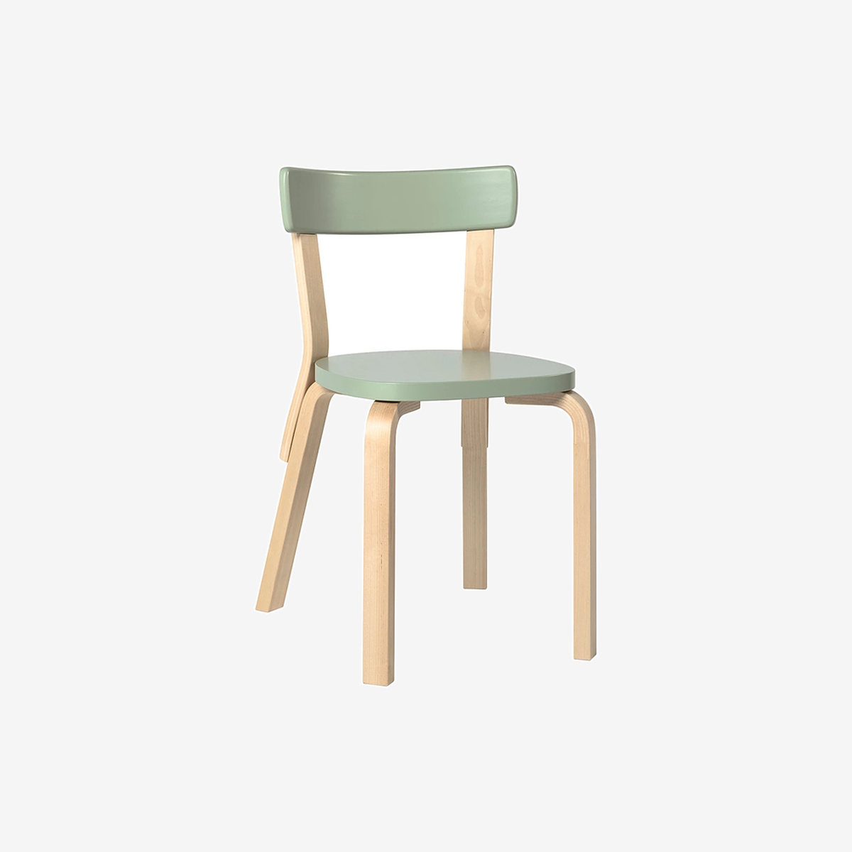 Chair 69 2 Heights Green Lacquered-Birch