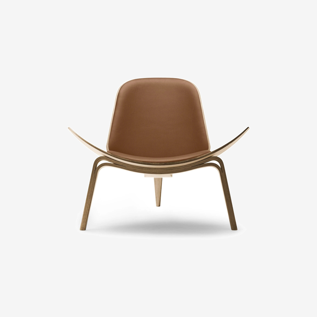 CH07 Oak Oil Milk Brown C Lounge Chair