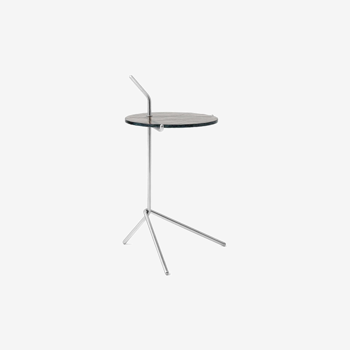 Halten Side Table SH9 Smoked Cast Glass-Polished Stainless Steel