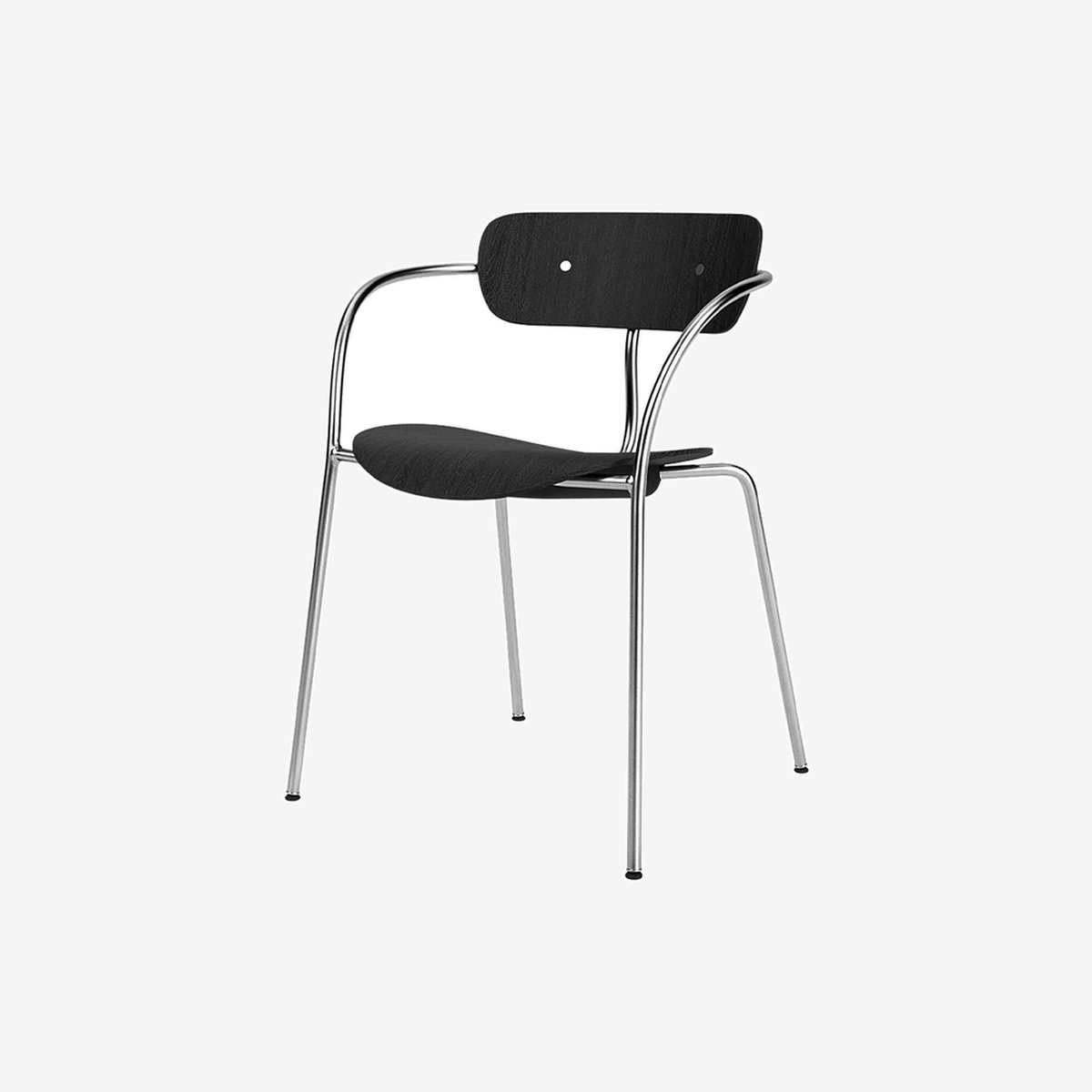 Pavilion Armchair AV2 Black Oak-Chrome