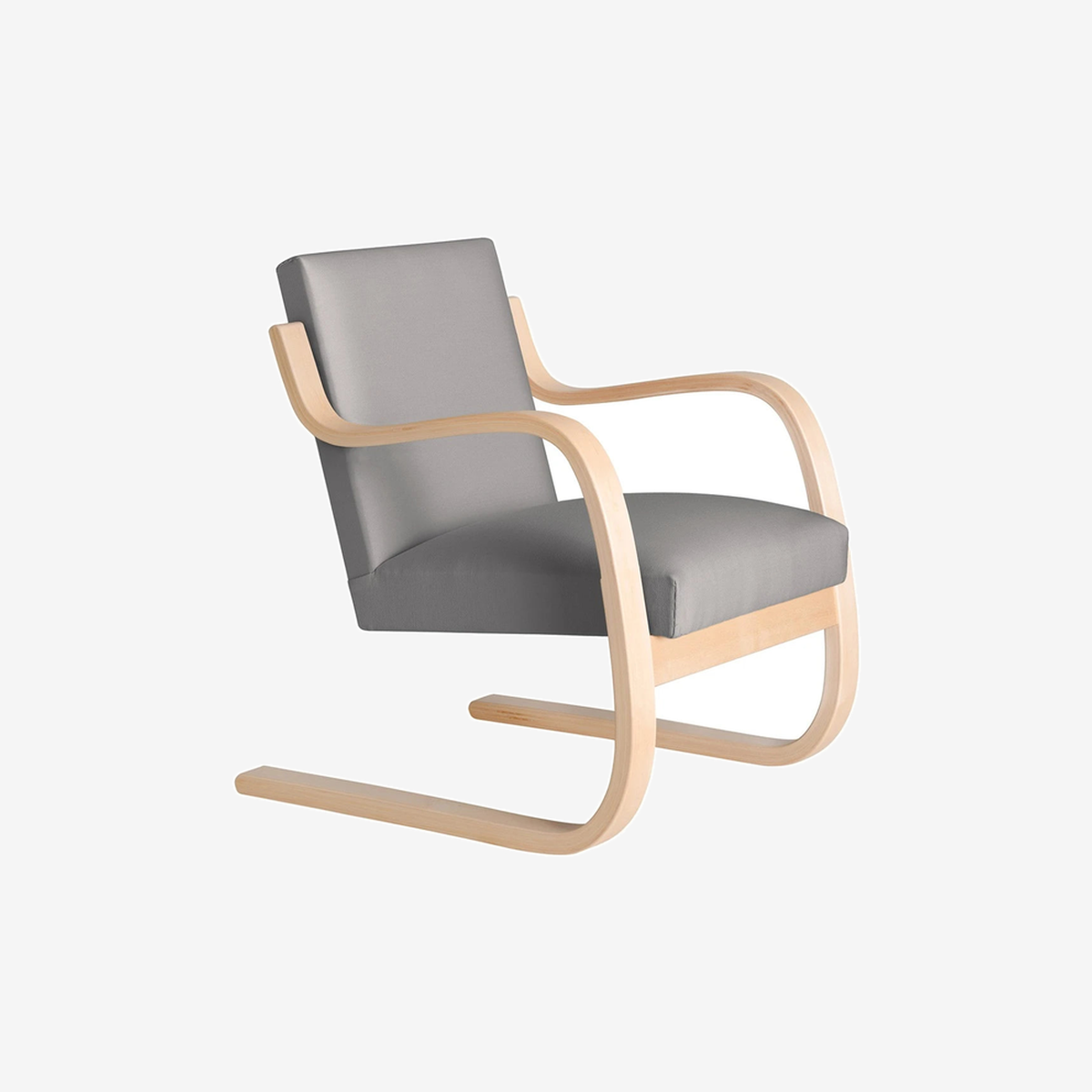 402 Armchair Birch Mello Pebble Grey