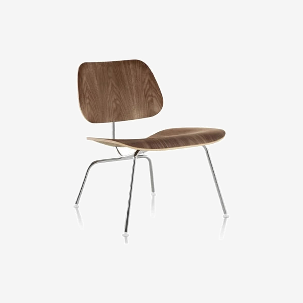 Eames Molded Plywood Walnut Chrome Lounge Chair (LCM)