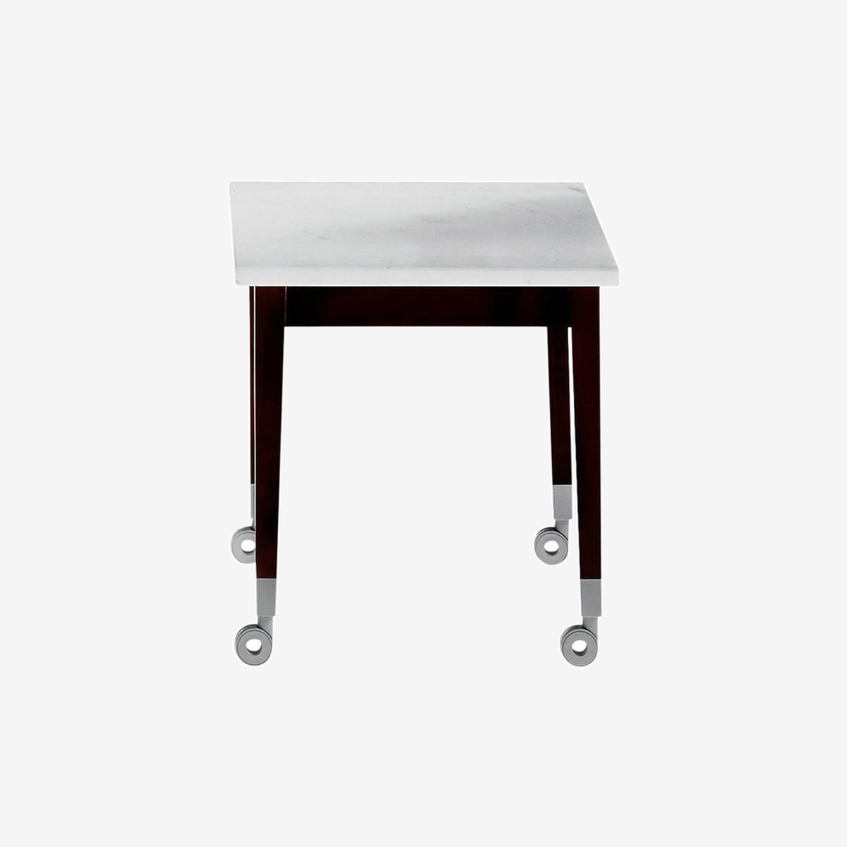 Neoz Table 40 x 40 in Ebonised Mahogany with Calacatta Marble