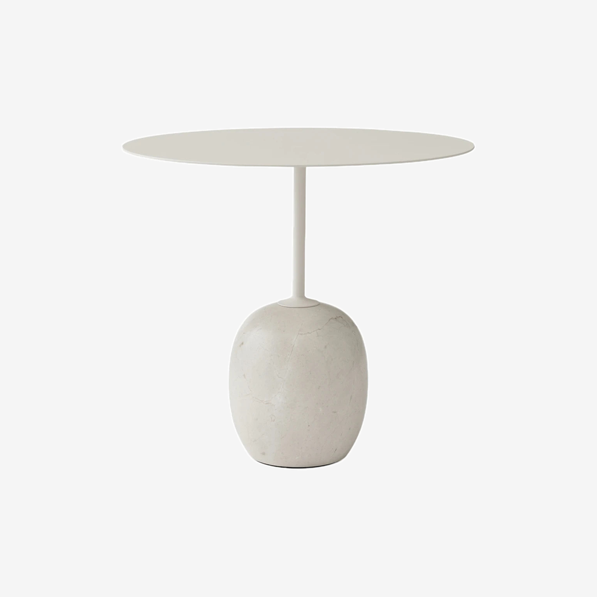 LN9 Lato Oval Table Ivory White-Crema Marble