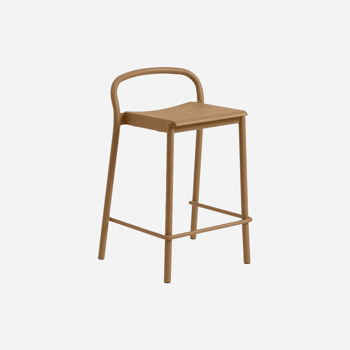 Linear Steel Counter Stool Burnt Orange