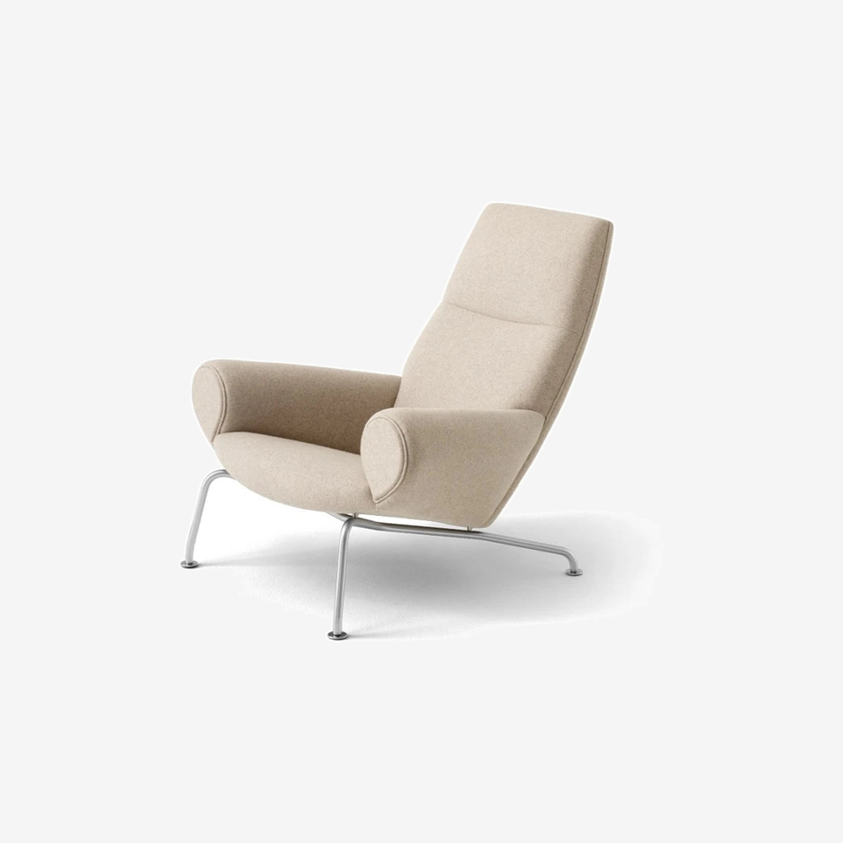 Wegner Queen Chair 1010 Stainless Steel/Divina Melange227