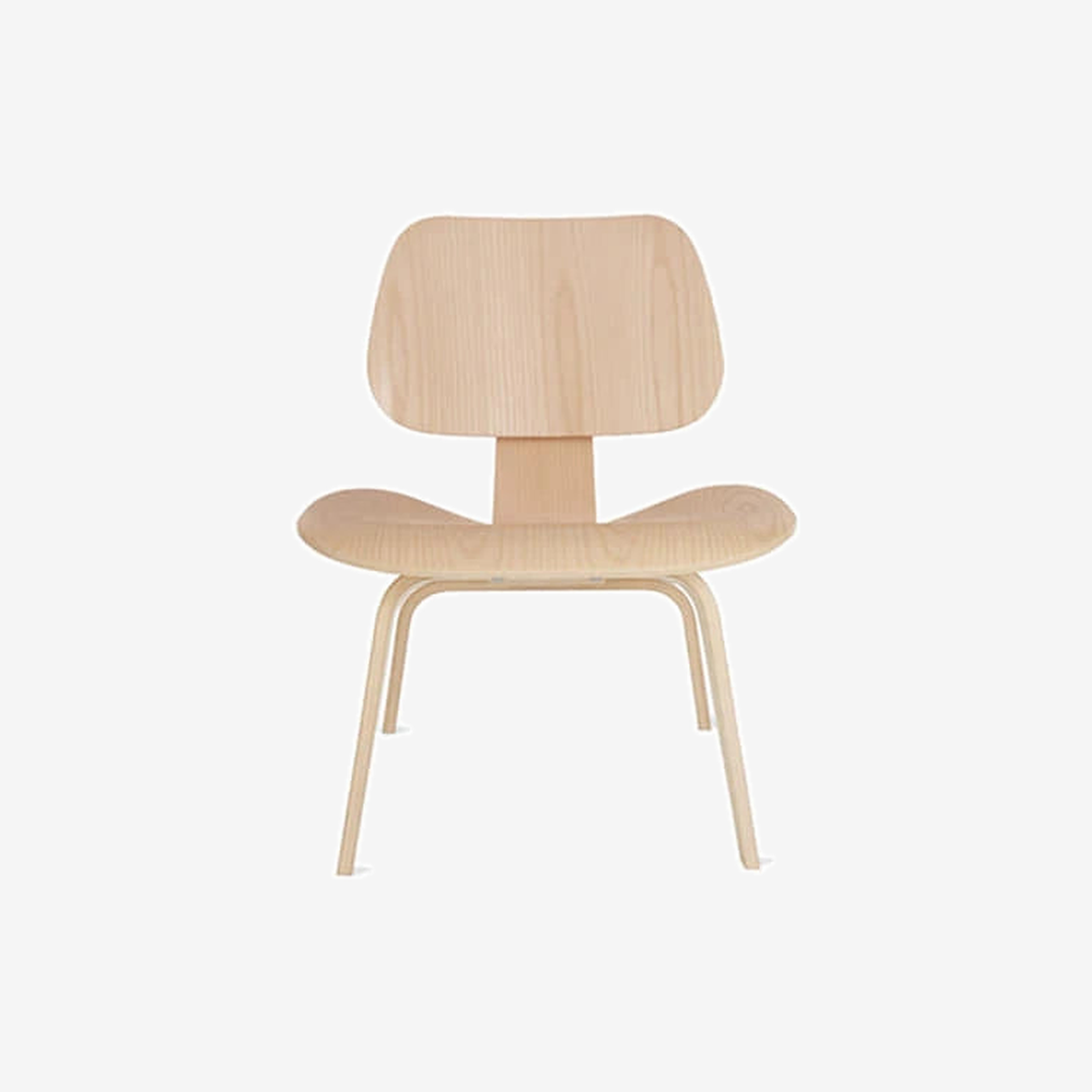 Eames Molded Plywood Lounge Chair, Wood Base (White Ash)