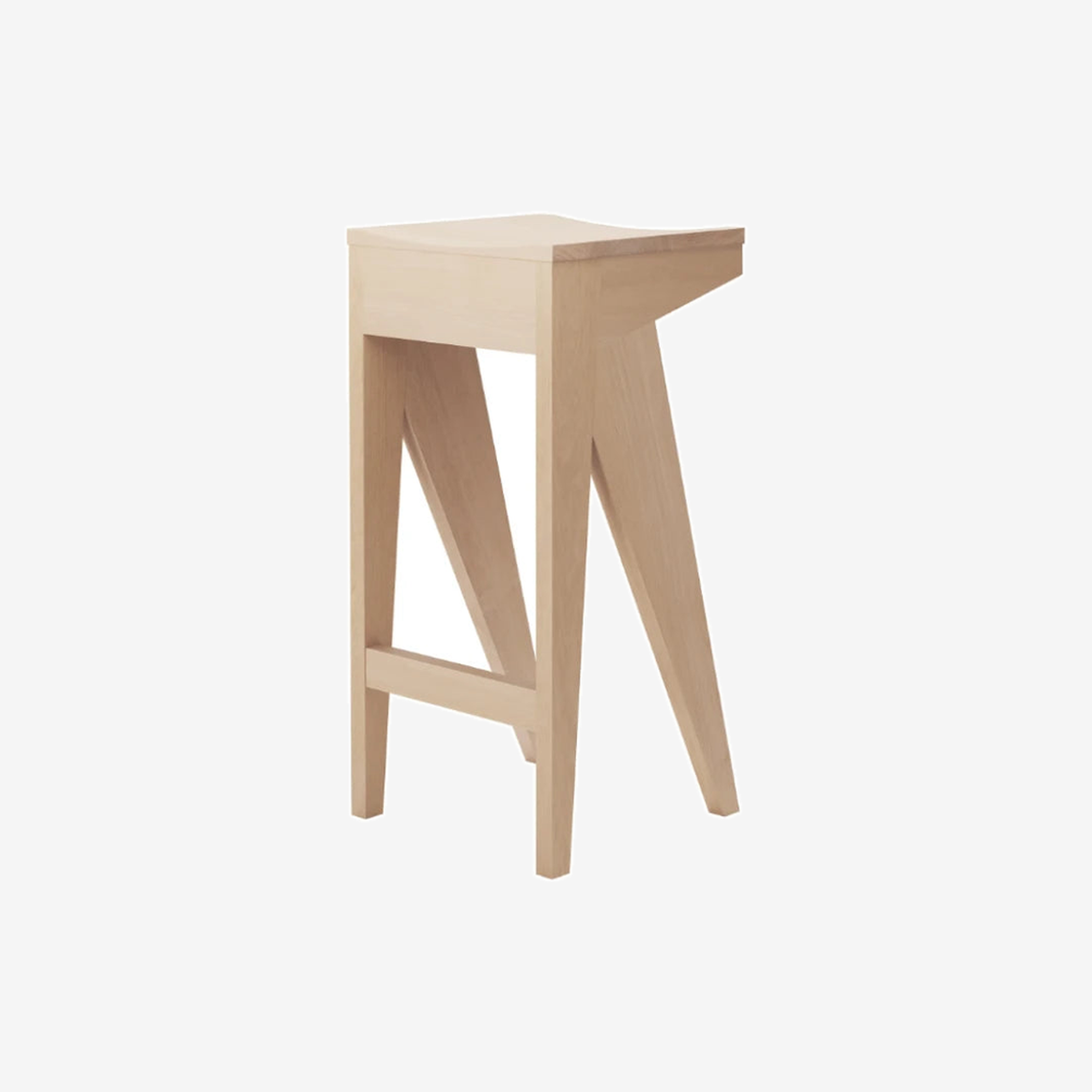 Schulz Stool H75 - Waxed Oak with White Pigment