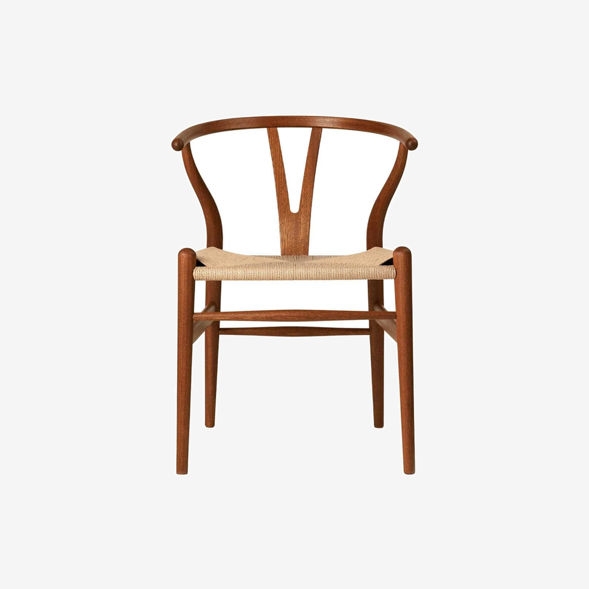 CH24 Wishbone Chair Mahogany Oil Natural Paper Cord