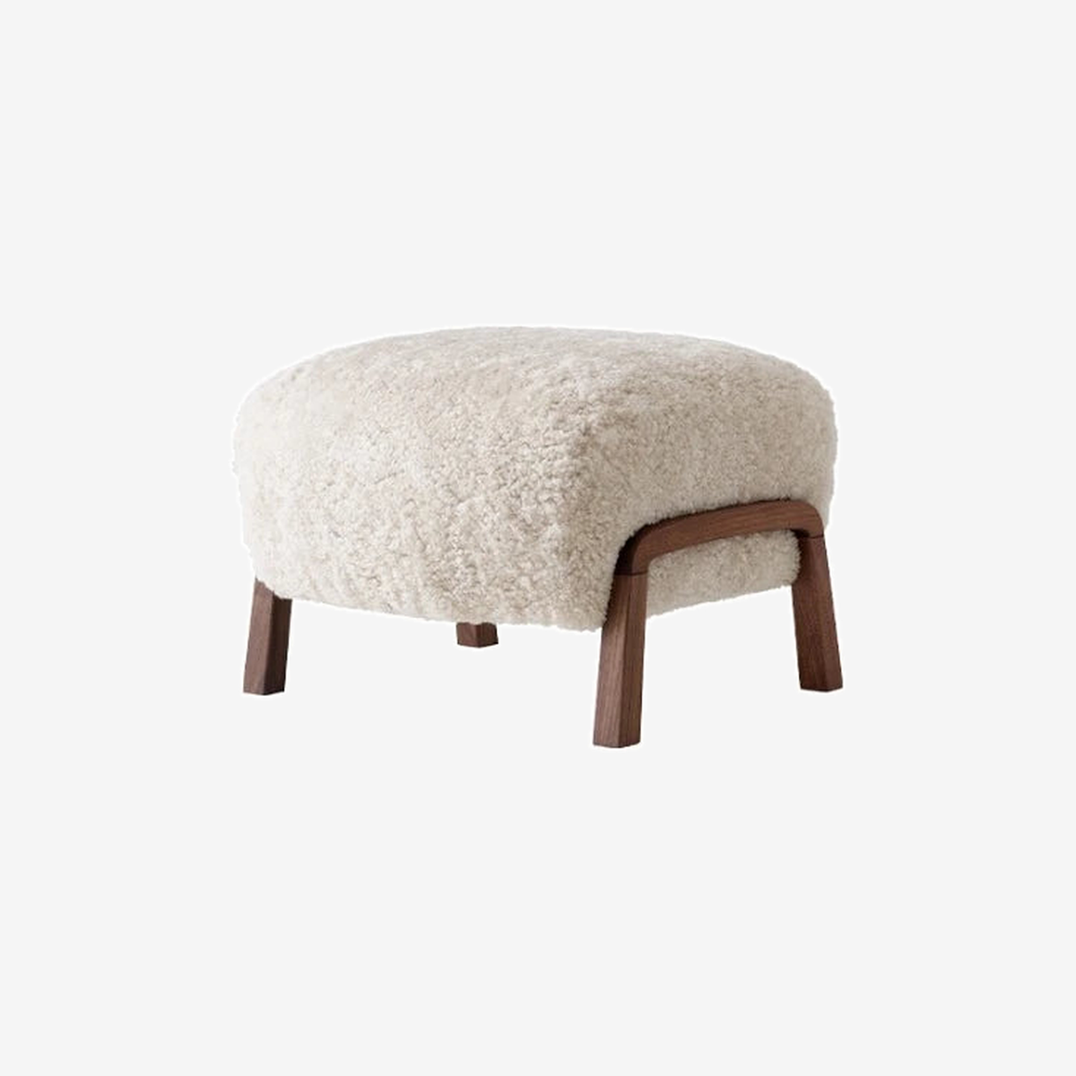Wulff Pouf ATD3 Walnut/Sheepskin Moonlight