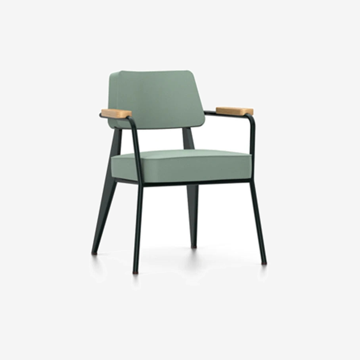 Fauteuil Direction Twill Green Grey Natural Oak Black Dining Chair