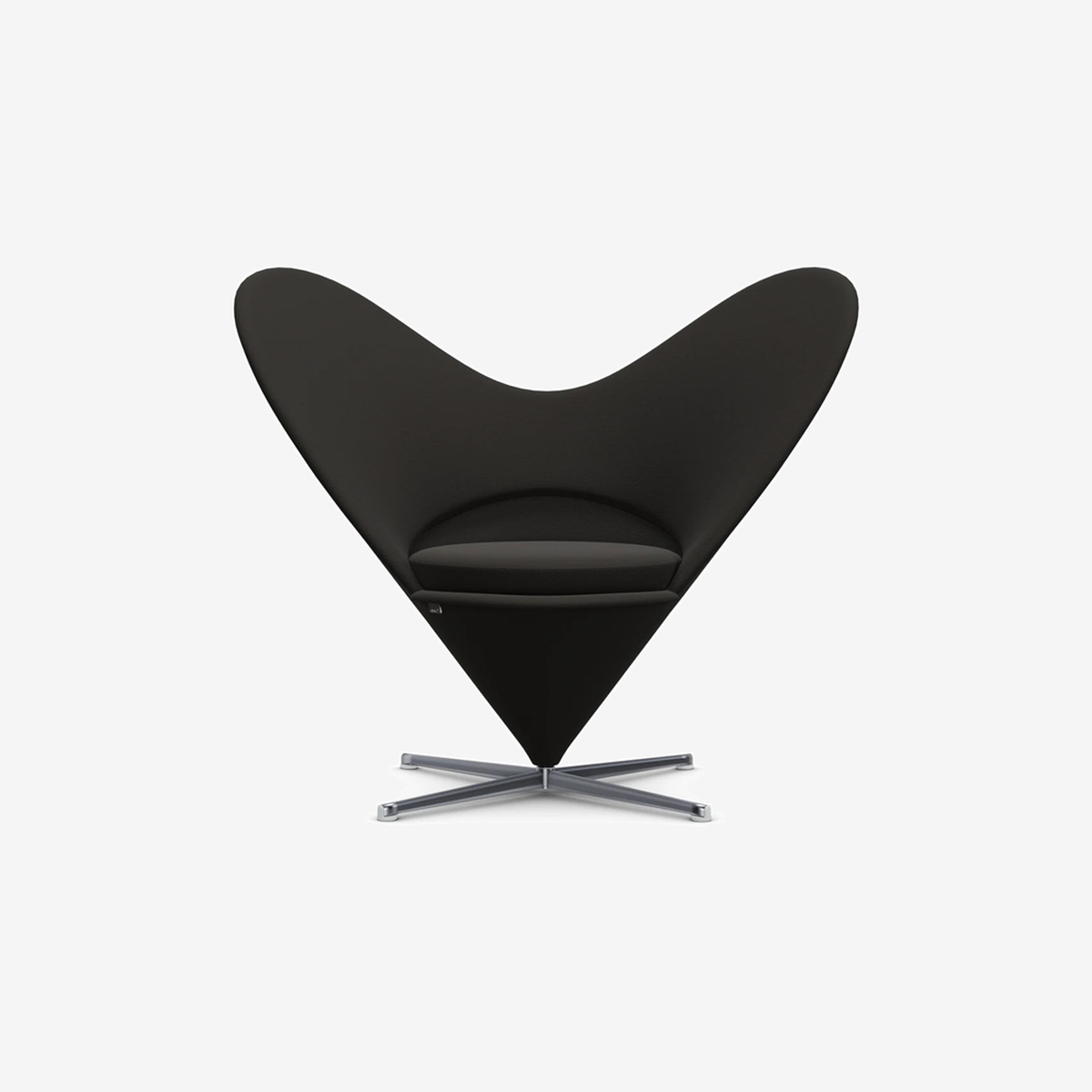 Heart Shaped Cone Chair Black Fabric Tonus