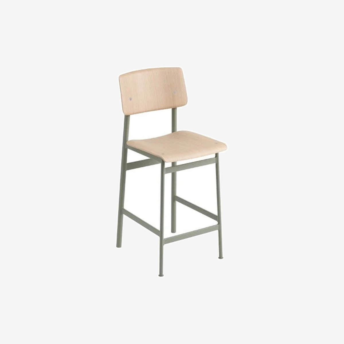 Loft Counter Stool H65 Dusty Green/Oak