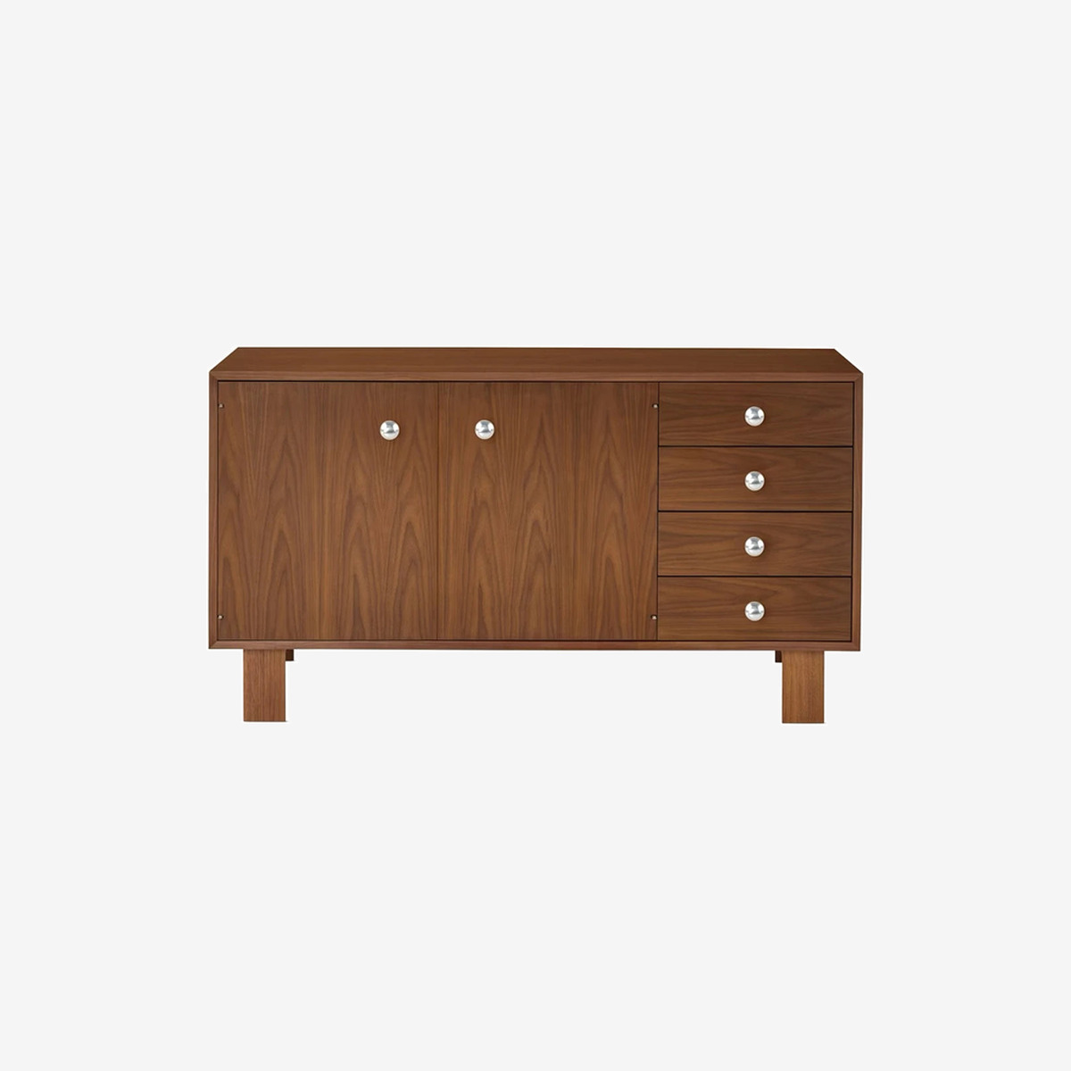 Nelson Basic Cabinet Series - Credenza 2 Doors, 4 Drawers Walnut