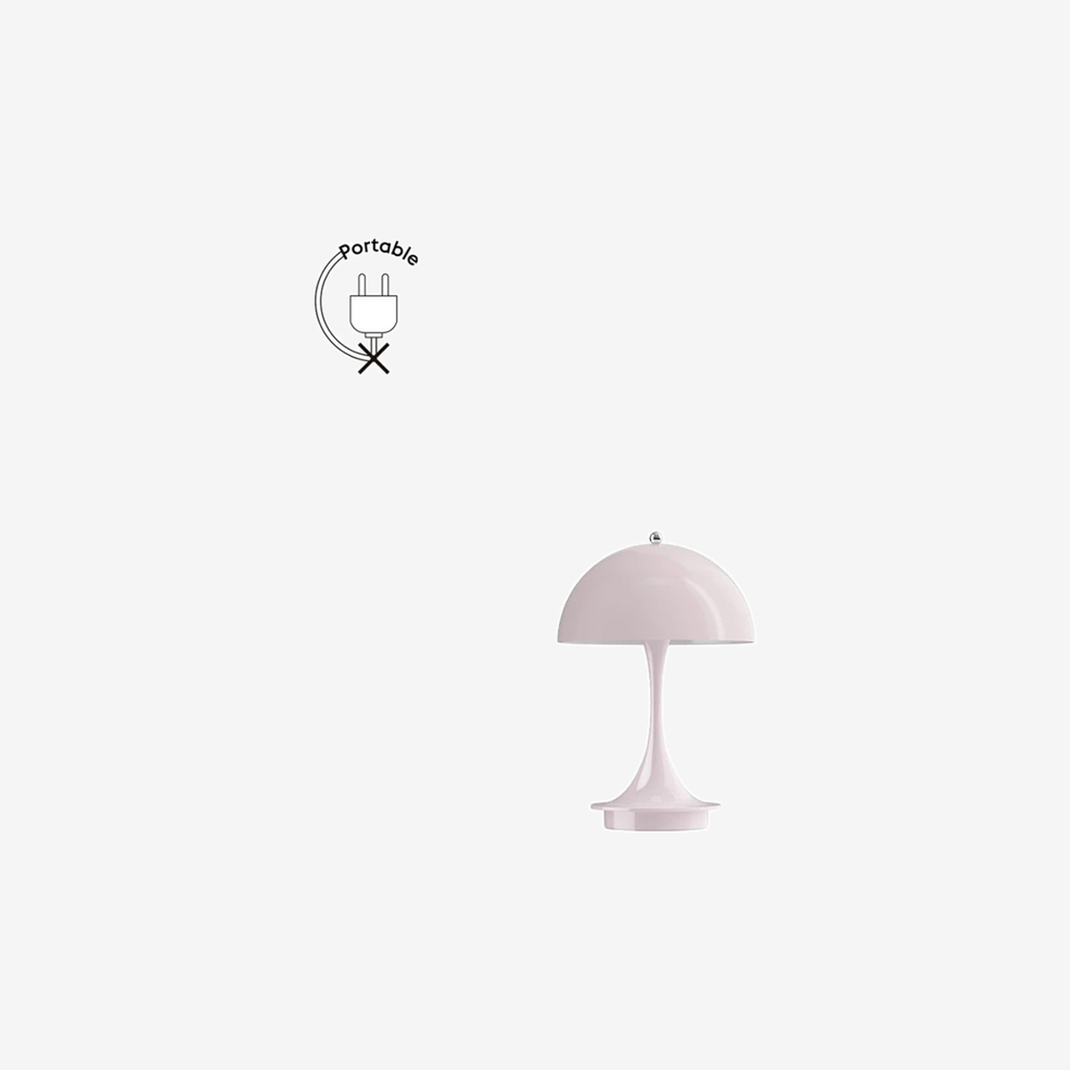 Panthella 160 Portable V2 Opal Pale Rose Table Lamp