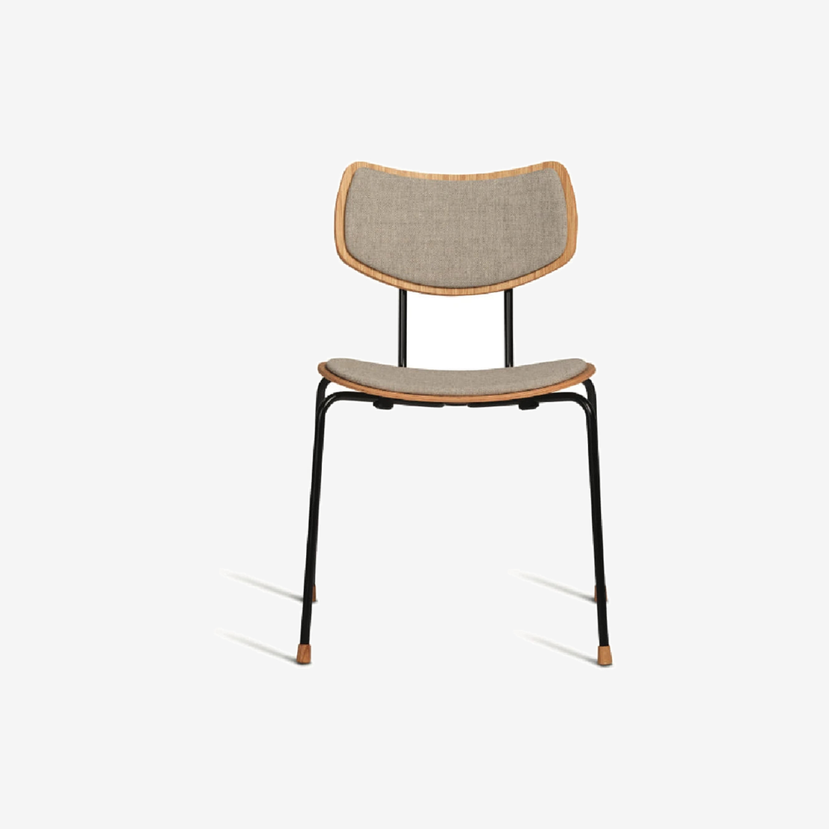 VLA26P Oak Oil Black Steel White Grey Dining Chair