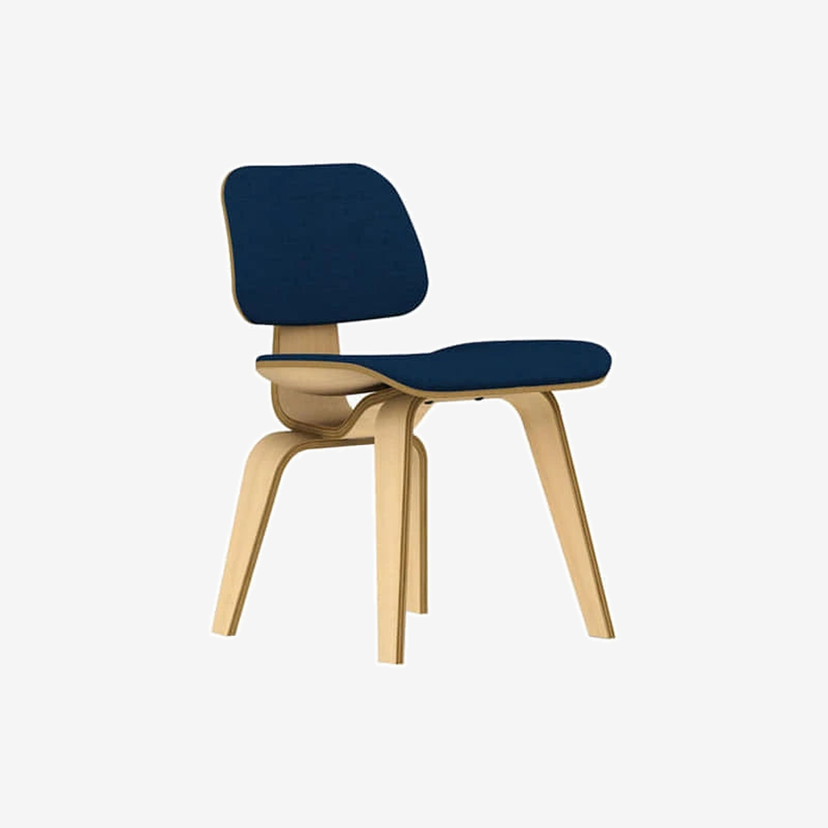 Eames Molded Plywood Dining Chair, Wood Base (Denim/White Ash)