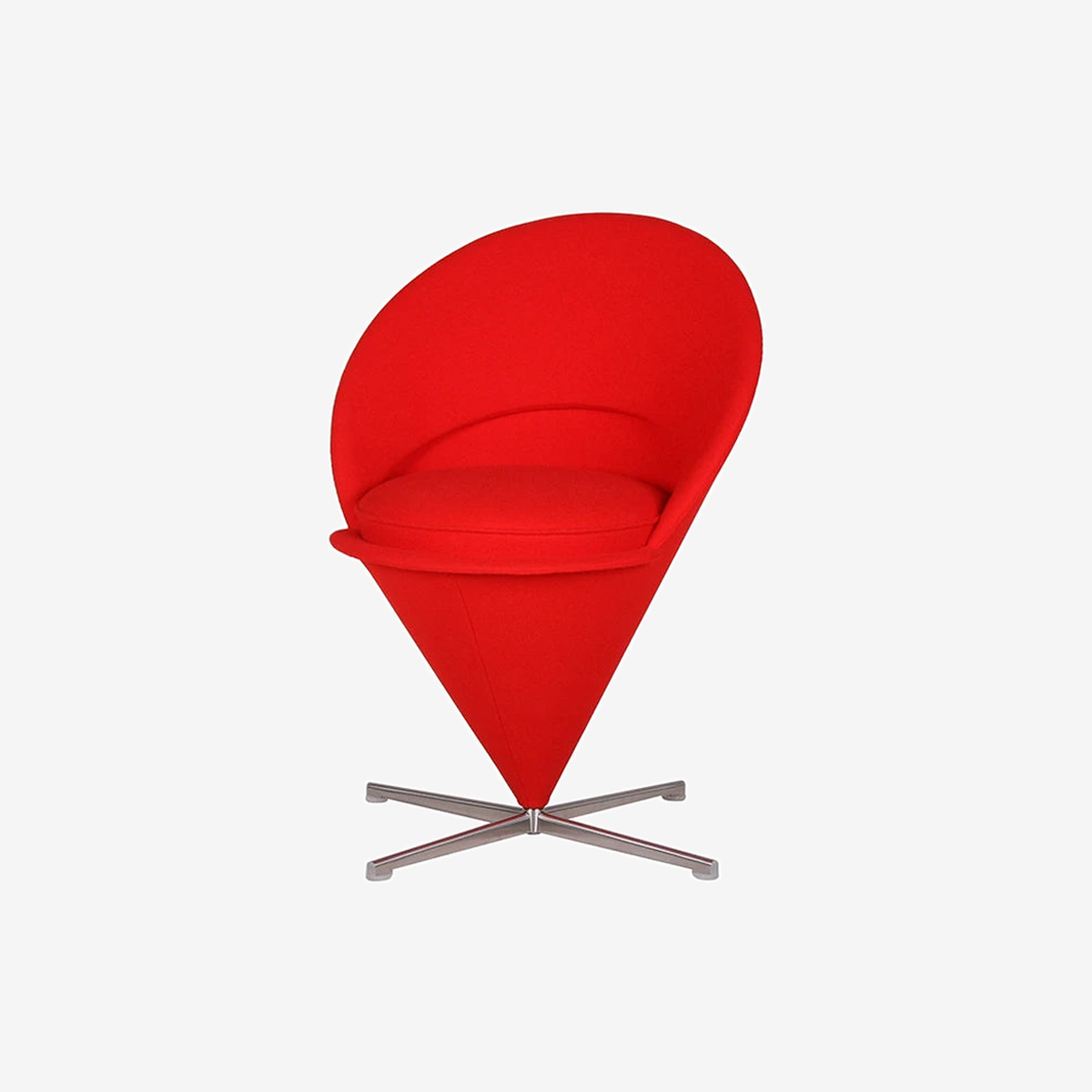 Cone Chair Tonus Red Fabric Lounge Chair
