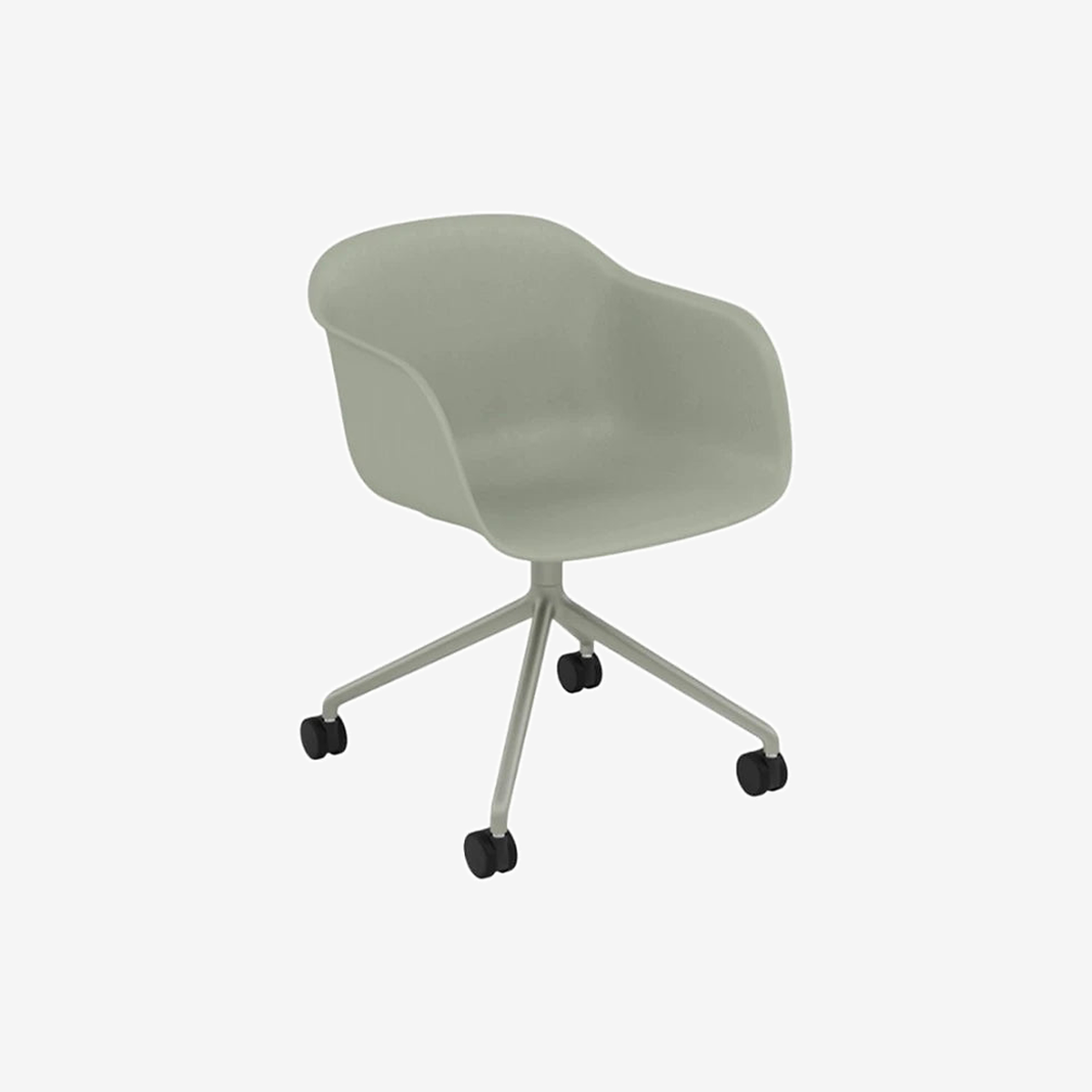 Fiber Armchair Castors Dusty Green