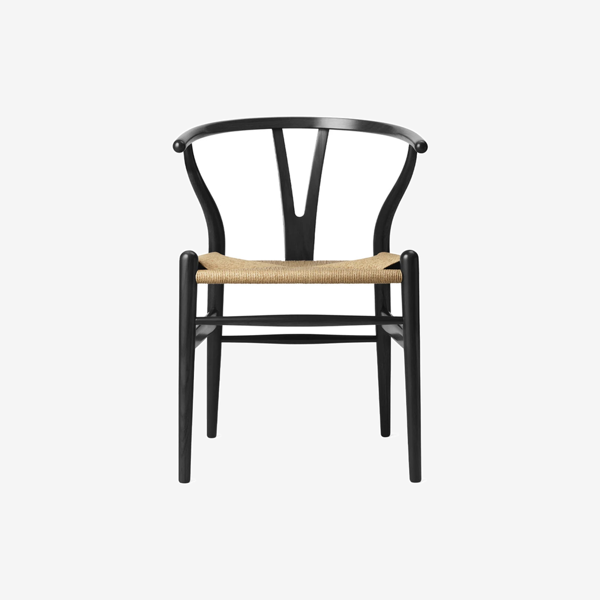 CH24 Wishbone Chair Oak-Black Natural Paper Cord