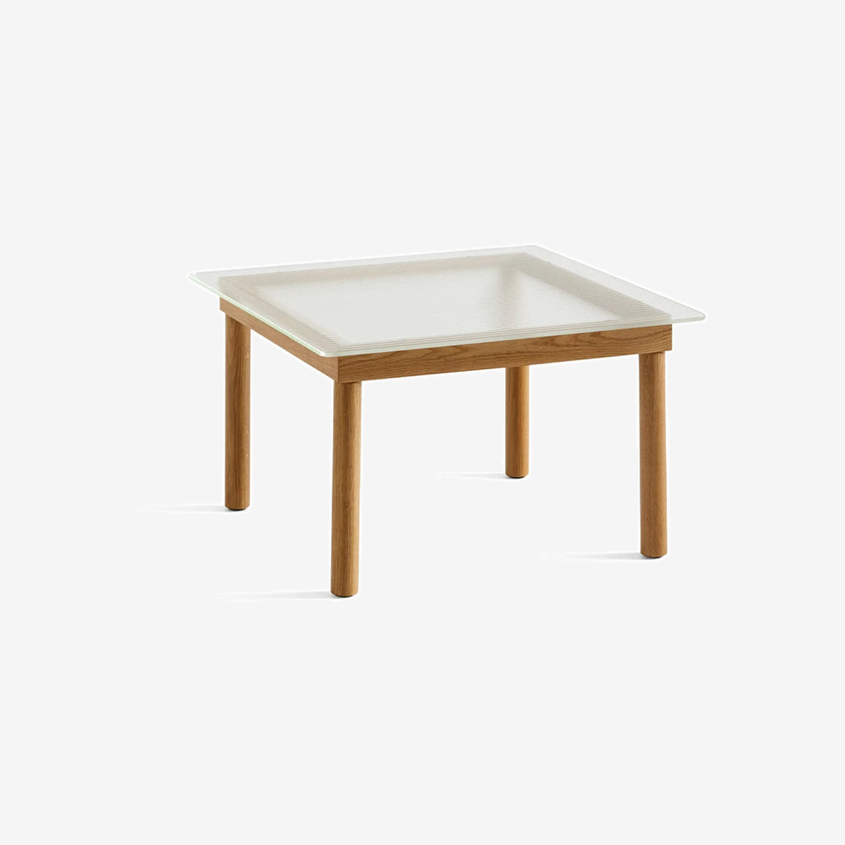 Kofi Table 60 x 60 Reeded Glass-Oak