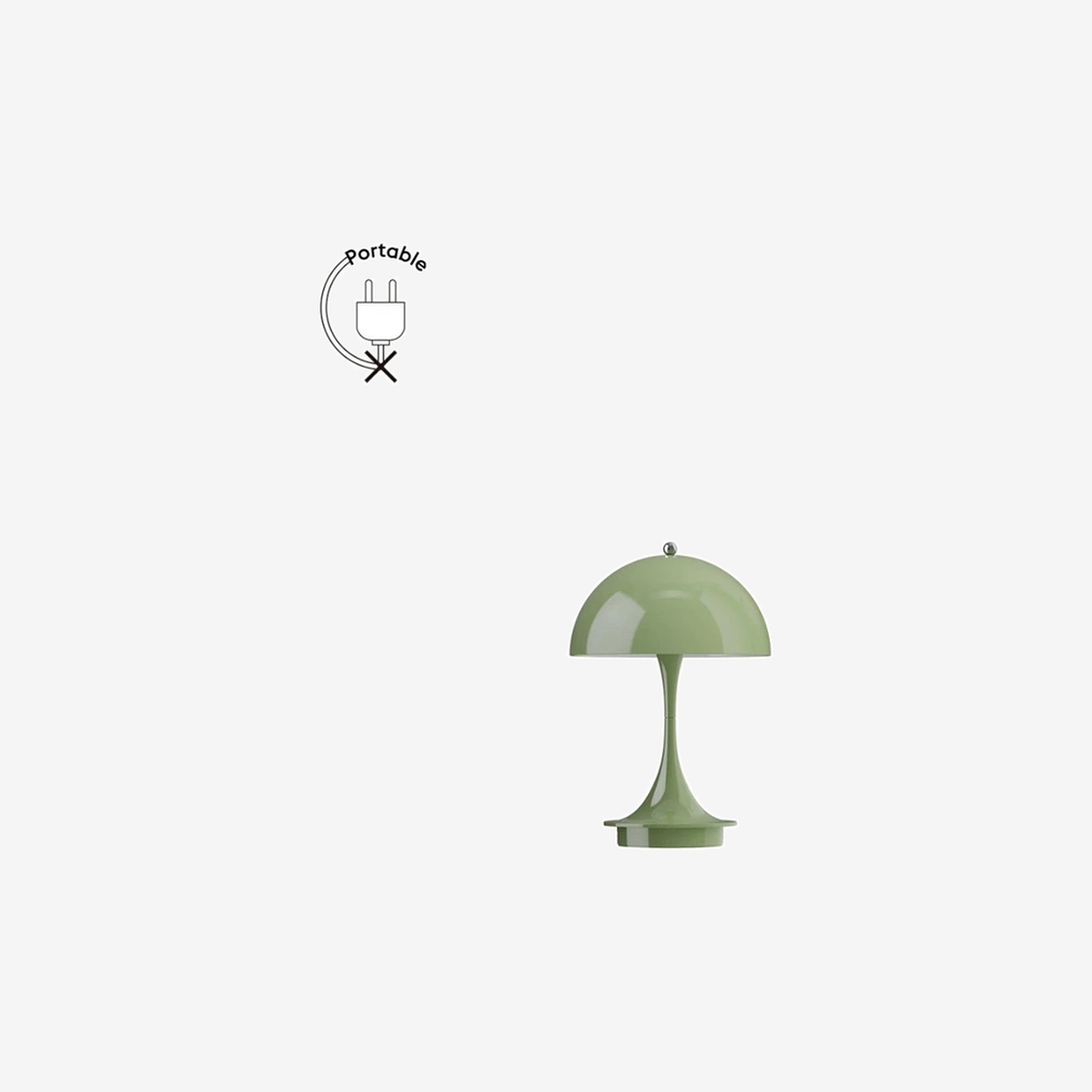 Panthella 160 Portable V3 Opaque Moss Green Table Lamp