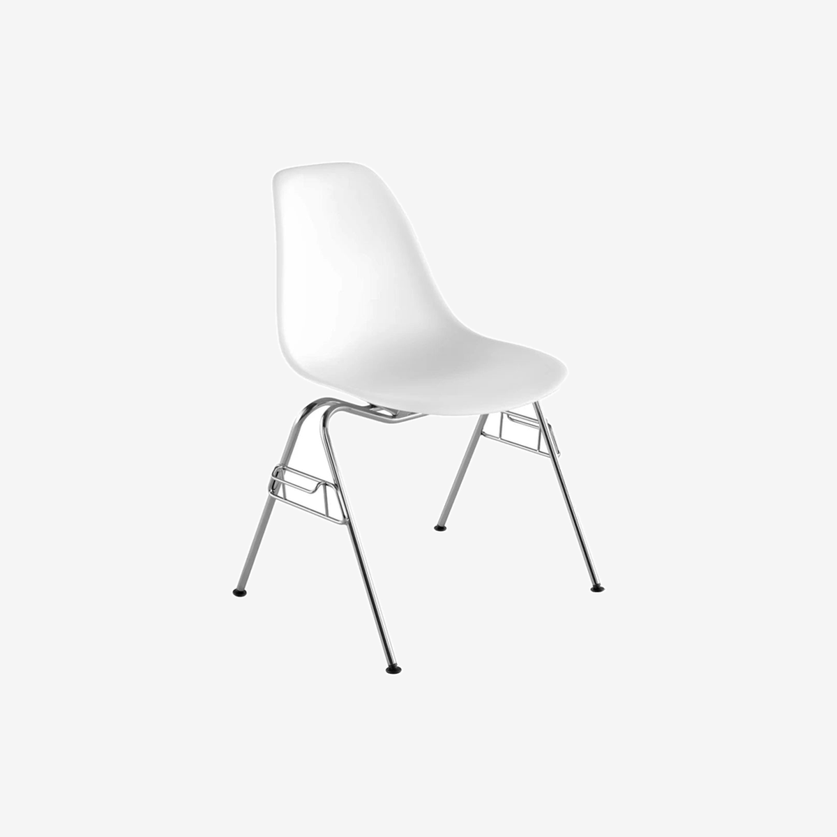 Eames Molded Plastic Side Chair Chrome Stacking Base (DSS)