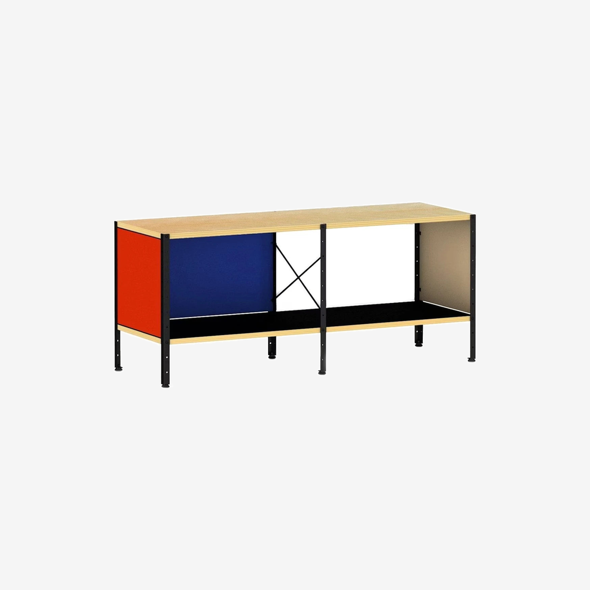 Eames Storage Unit 1 x 2 Multi-Black Frame