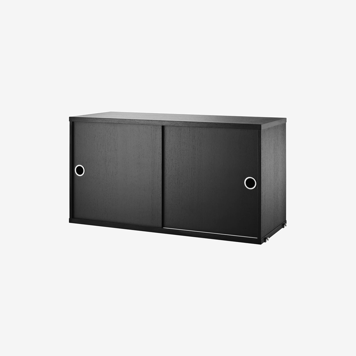 Cabinet with Sliding Doors Black Stained Ash