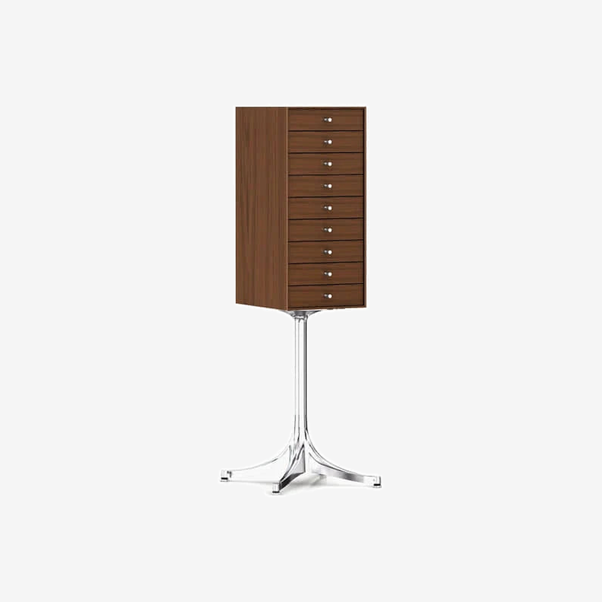 Nelson Miniature Chest 9 Drawer (Walnut/Aluminum Base)
