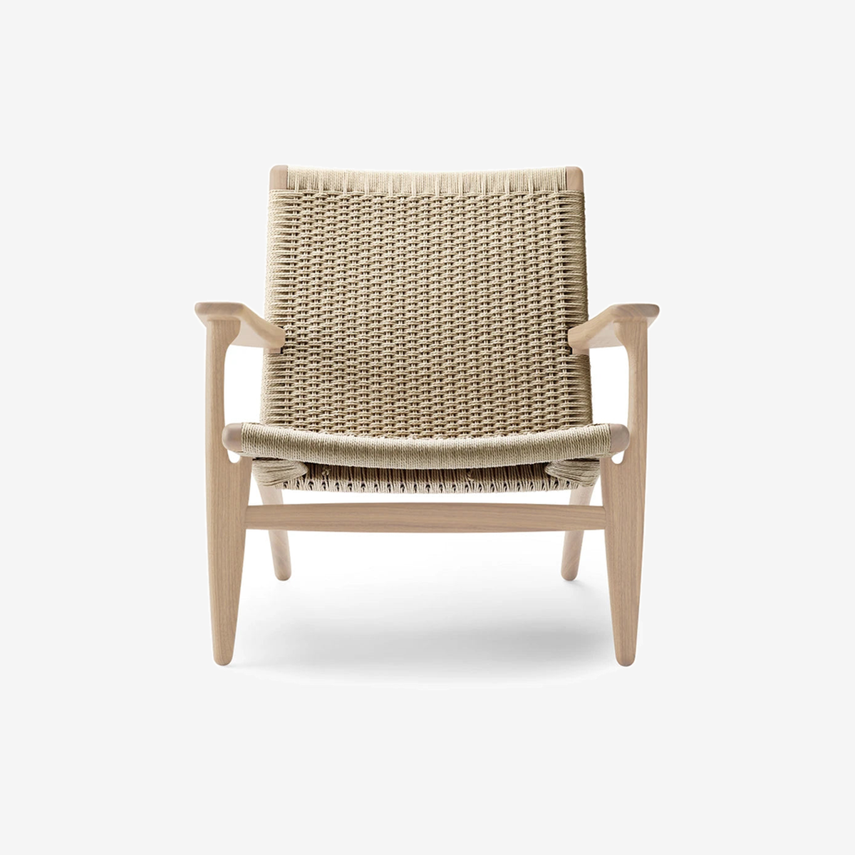 CH25 Oak Oil Paper Cord Natural Lounge Chair