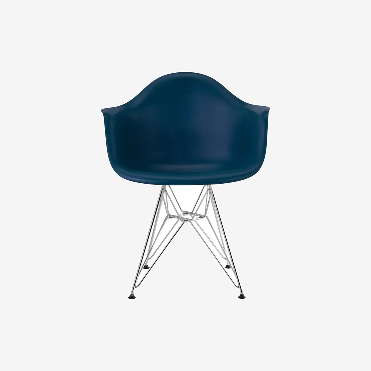 eames molded plastic armchair blue green-wire chrome base (DAR)