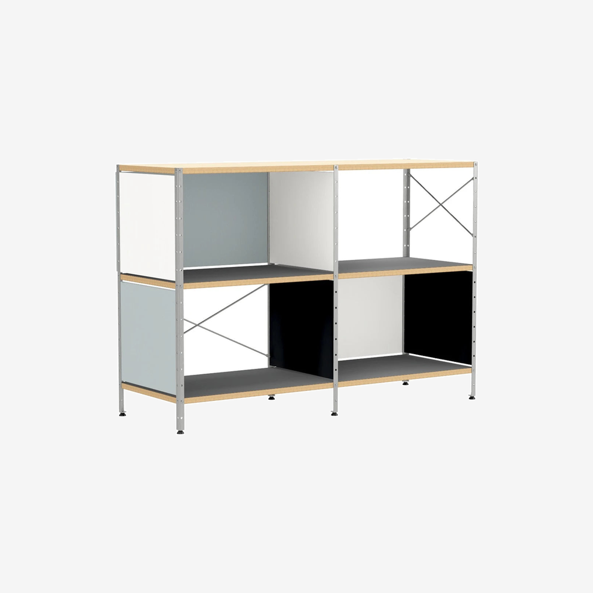 Eames Storage Unit 2 x 2 Natural-Zinc Frame