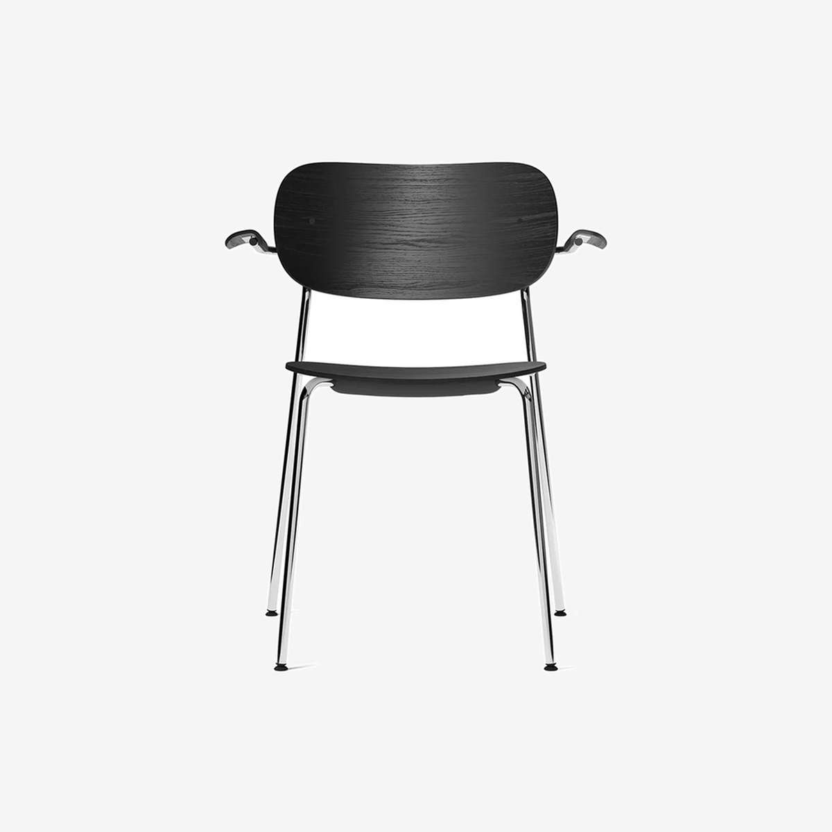 Co Dining Chair with Armrest Black Oak-Chrome