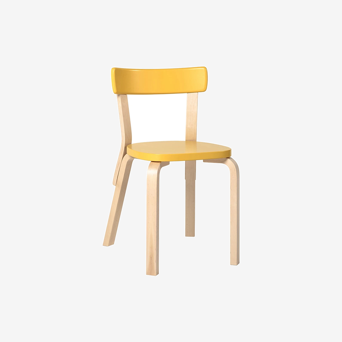 Chair 69 Yellow Lacquered-Birch