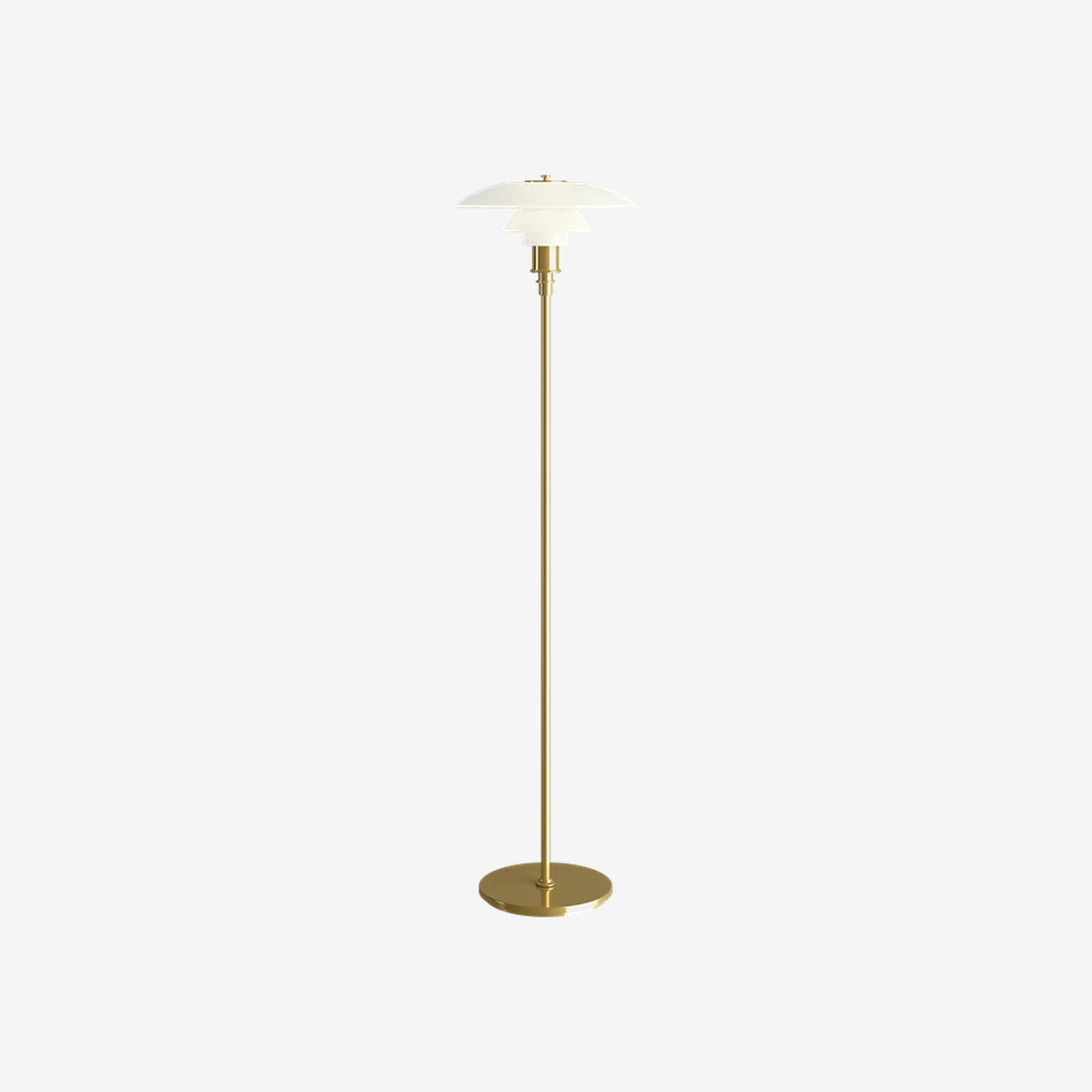 PH 3½-2½ Glass Brass Floor Lamp