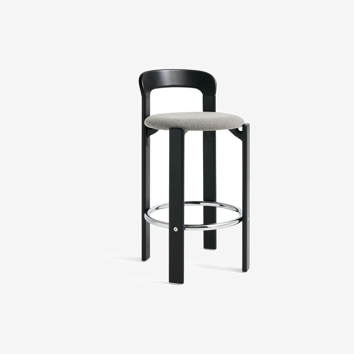 Rey Bar Stool Low Deep Black- Uph. Steelcut Trio 124