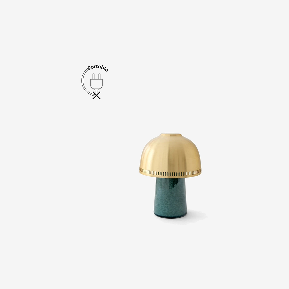 Raku Portable Lamp SH8 Blue Green/Brass