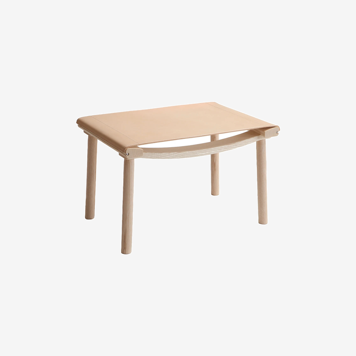 December Ottoman Nude Leather Oak